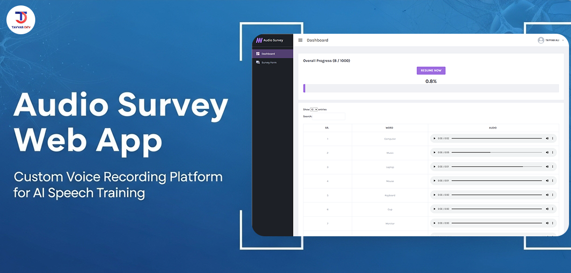 Audio Survey Application for AI Speech Data Collection