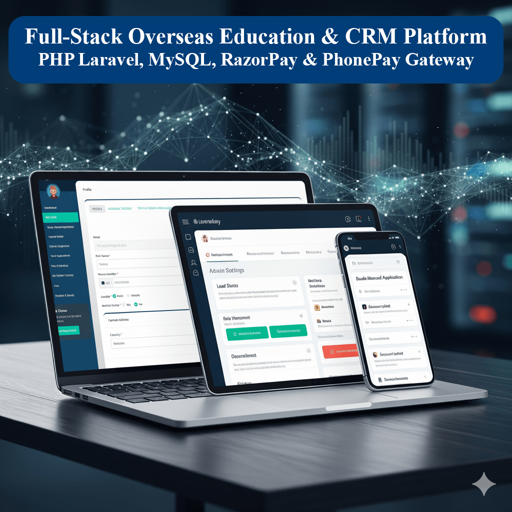 Find Course: Full-Stack Overseas Education & CRM Platform | Laravel, PHP, MySQL, RBAC, LMS